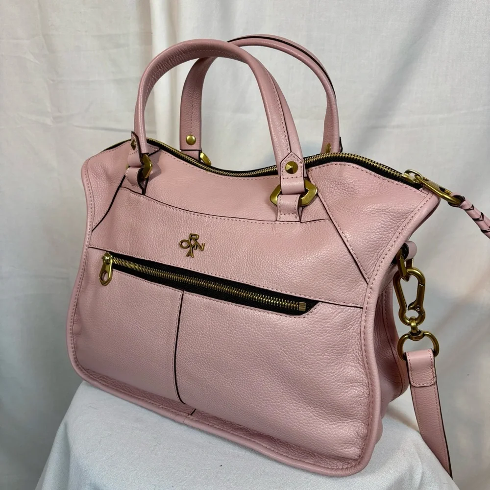 OrYANY Sarah Satchel‎ Antique Rose with Crossbody Strap Pristine Condition